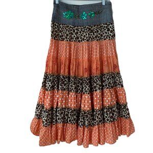 Gracia Fashion Tiered Ruffle Maxi Skirt Size S